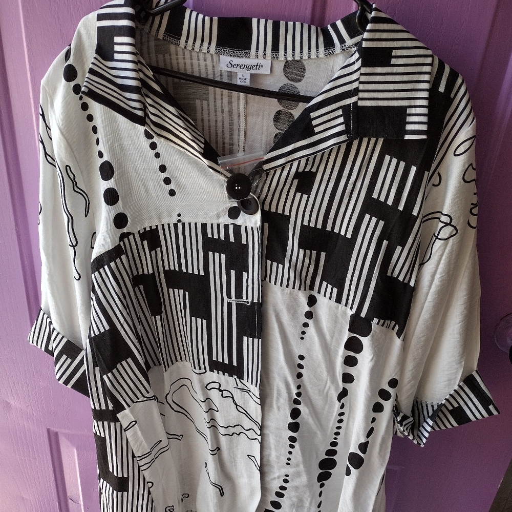 Serengeti black and white,never worn extra button still attached